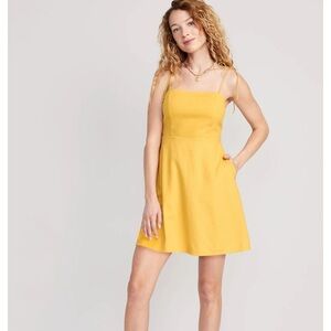 Fit & Flare Tie-Strap Linen-Blend
Mini Dress for Women